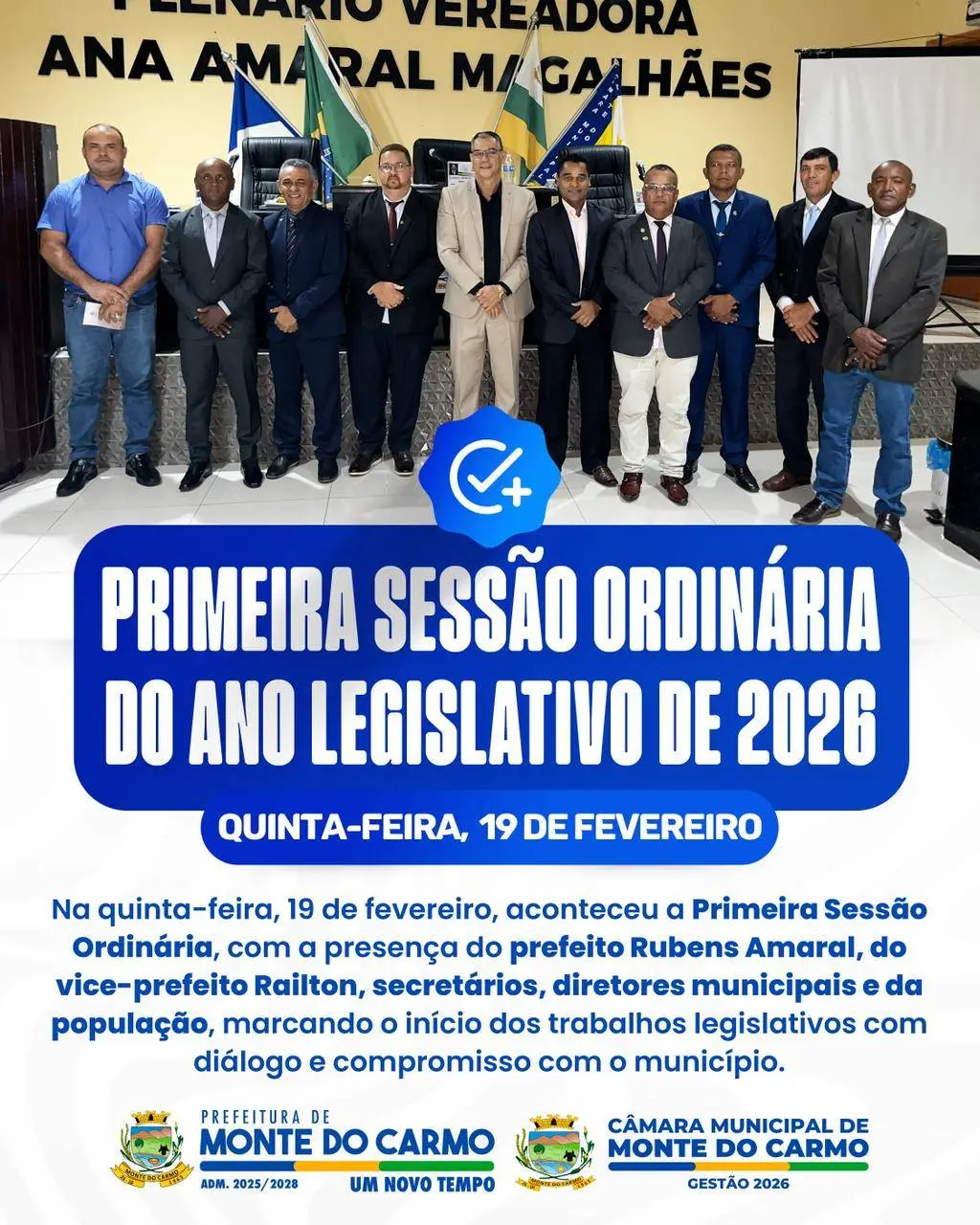 📍 Primeira Sessão Ordinária de 2026